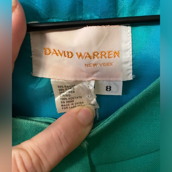 David Warren pretty size 8 lined green dress - Picture 3 of 3